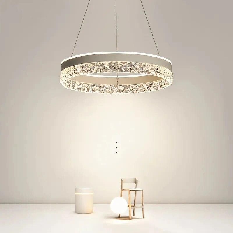 Modern Minimalist Ring Led Pendant Lights Dimmable for Table Dining Living Room Bedroom Chandelier Decor Indoor