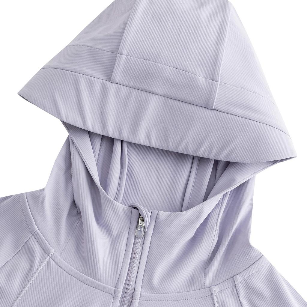 Anta Light Shield Comfortable Simple Breathable Hooded Versatile Casual Slim Fit Sun Protection Jacket Women jackets Light-Purple Gray 162627709-6