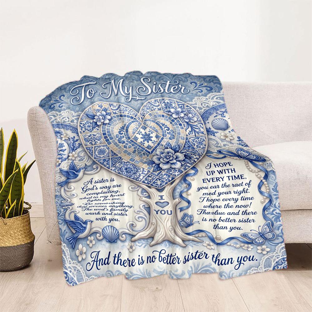 Sisterly Love Support Blanket Soft Warm Cozy Suitable for Bedding Couch Seaside for All Seasons Digital Print Best Holiday Gift for Friends Family