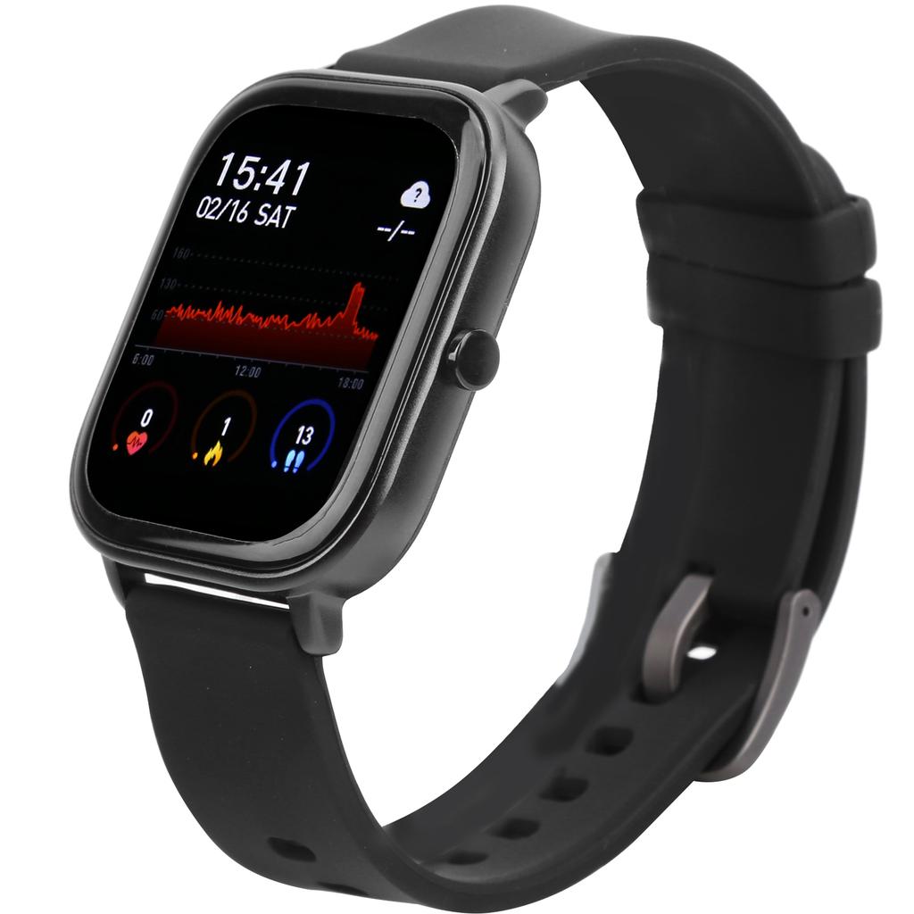 Silikon-Uhrenarmband Smart-Sportuhr Gesundheitsüberwachung Schrittzähler intelligentes Armband Schwarz