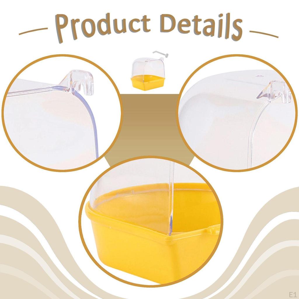 Bird Bath Box Cage Accessory Versatile Parrot Bowl Hanging Bathtub for Canary Budgie