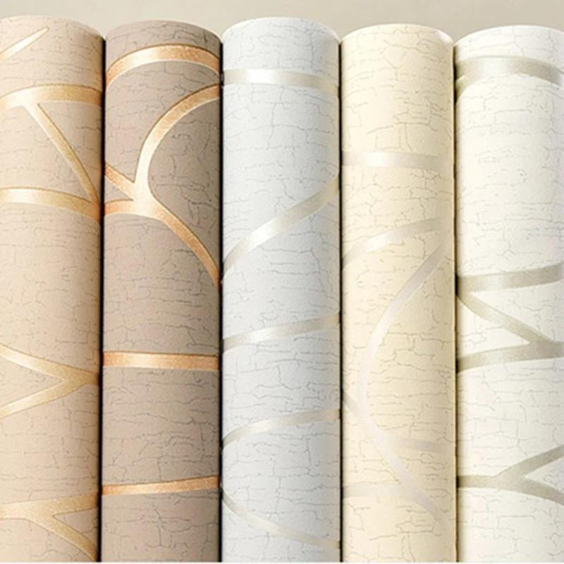 53cm minimalist modern European style non-woven wallpaper  3D curved stripe decoration  room background wall sticker