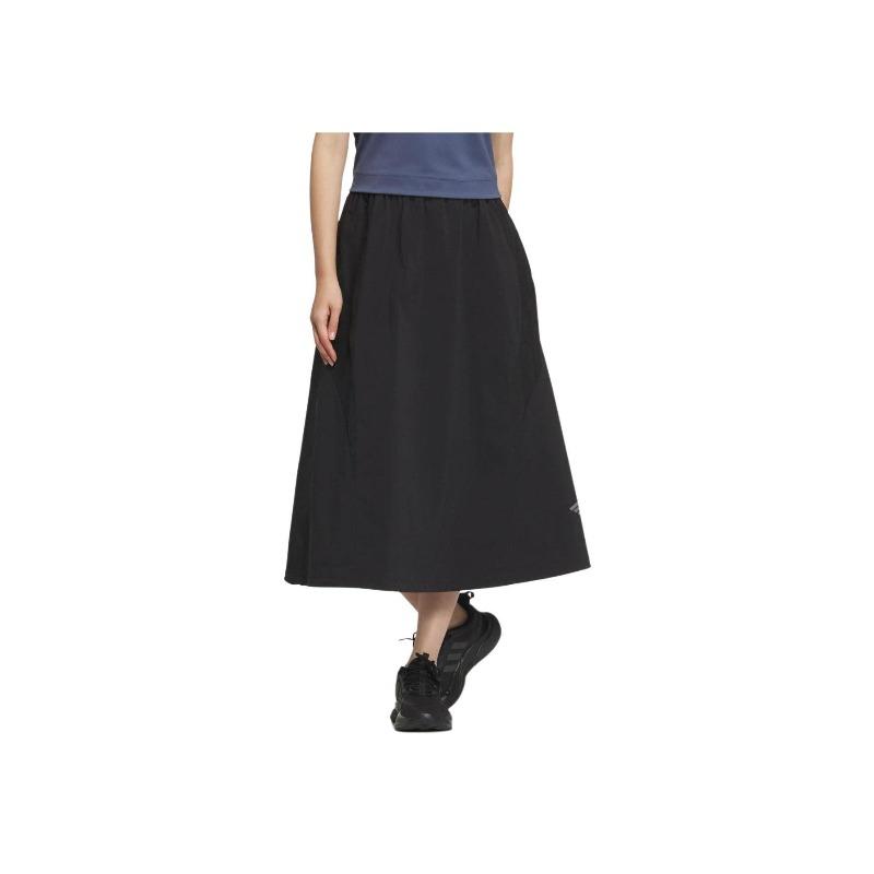 adidas Volume Skirt Solid Color Loose Casual Long Skirt Women Skirts Black Dark-Gray JJ1104