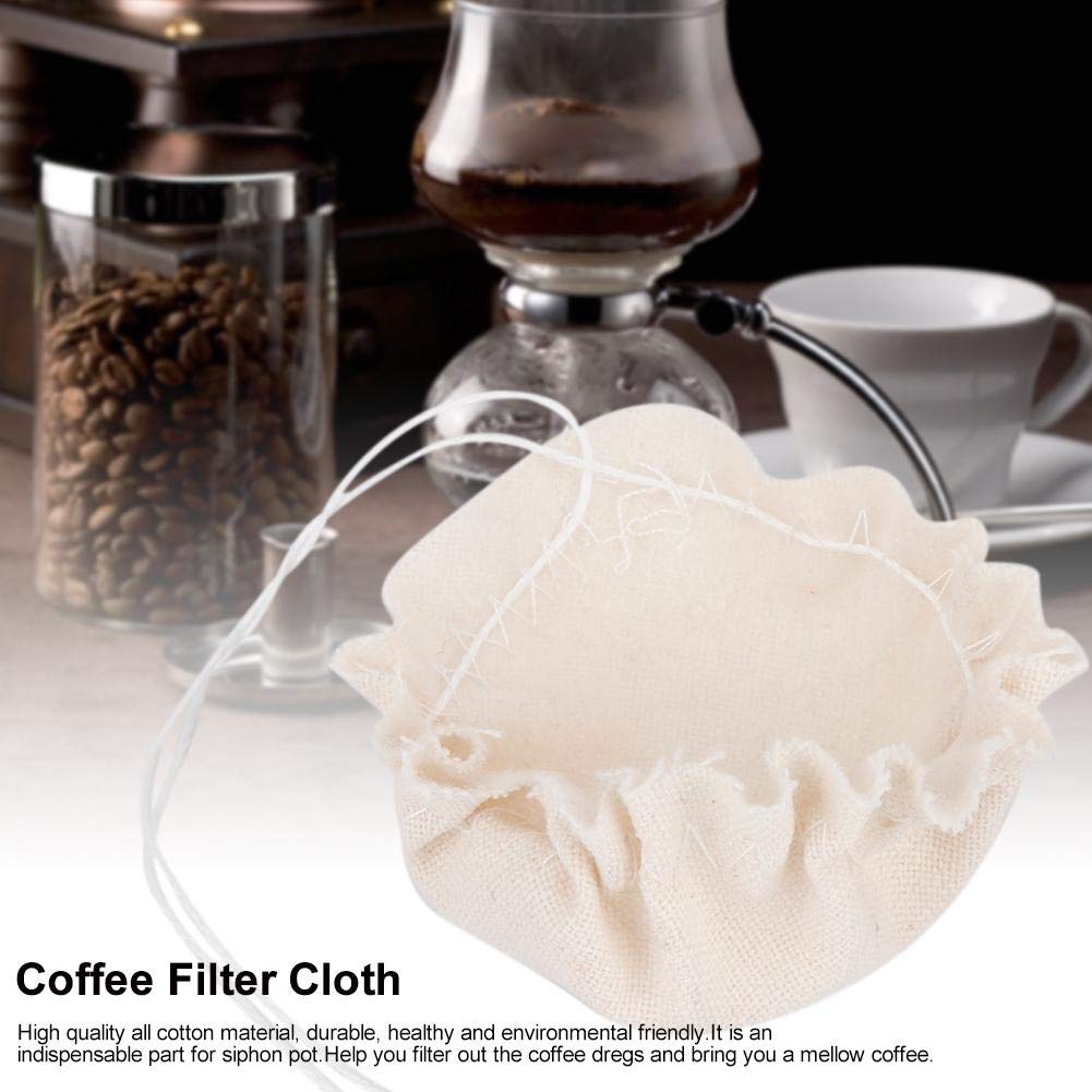 10pcs Cotton Cloth Coffee Filters Reusable Coffee Cloth Replacement Filters for Siphon Pot