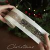 Champagne Gold Christmas Wired Ribbon with Glitter Edges 2.5inch Satin Ribbon for Wedding Xmas Tree Decor Gift Wrap Bow Wreath Garland DIY Craft