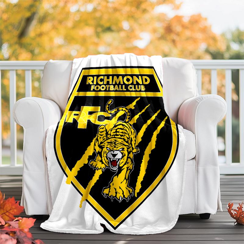 Richmond Tigers Flannel Blanket Soft All-Season Throw, Design for Camping, Car Travel, Hiking Sofa, Bed, Office Perfect Gift for Parties