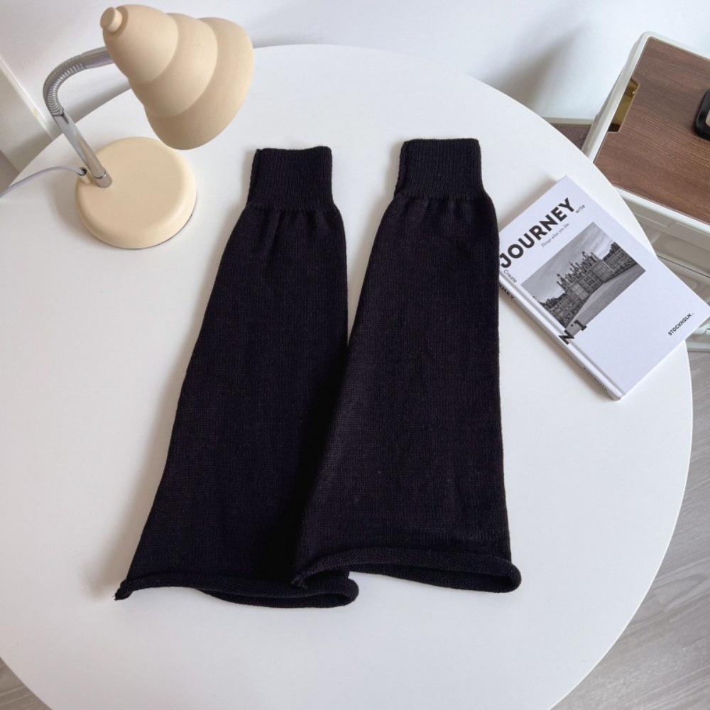 Women's Autumn and Winter New Bell Mouth Jk Solid Color Socks To Keep Warm Personalized Versatile Wool Leg Guards Knitted Leg Covers Stacking Socks