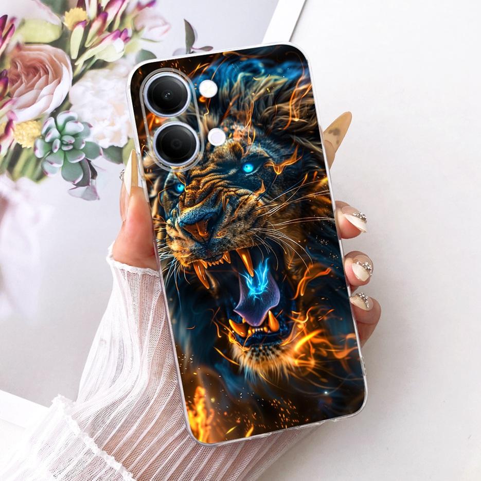 For Vivo Y05 4G Case Colorful Flowers Painted Cover Clear Silicone Soft Slim Phone Case For Vivo Y11d Y 05 VivoY05 VivoY11d Bags