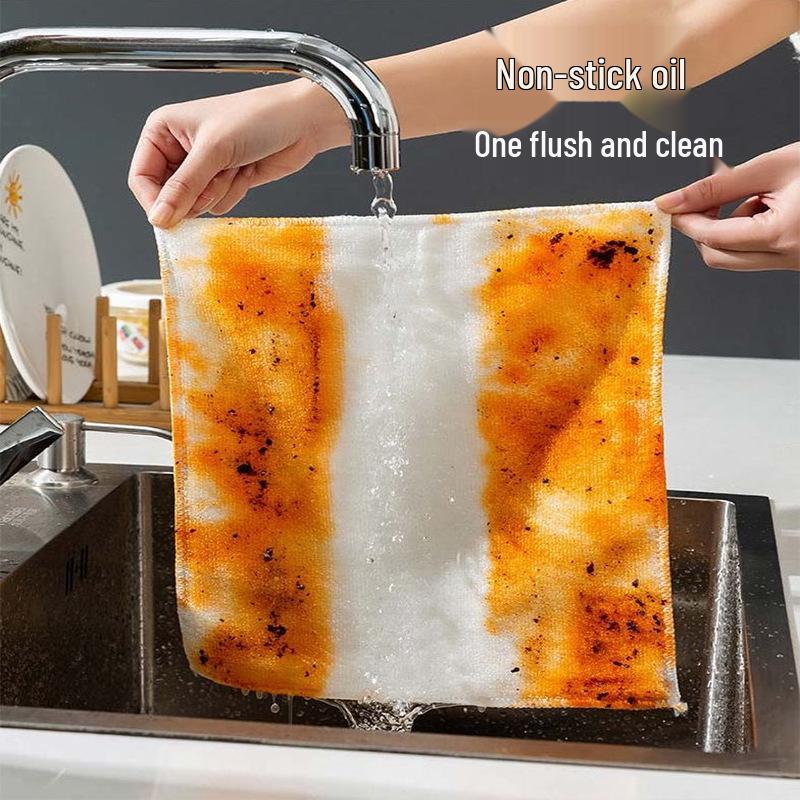 Bamboo Fiber Non-stick Kitchen Dishcloth - Oil Removal & Absorbent