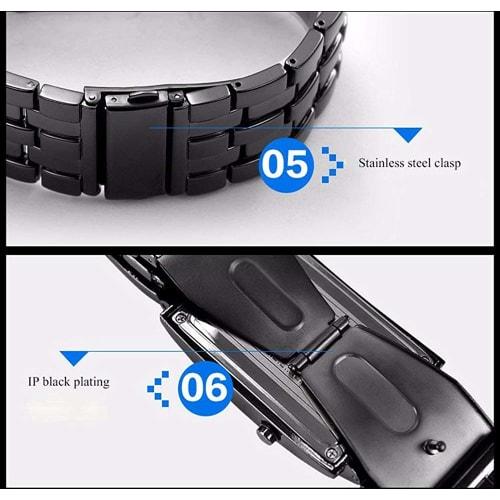 AIMES Men's Binary Watch Casual Sports Digital Lava Matrix Blue LED Digital Wristwatch Classic Creative Fashion Black Bracelet Square Blue Watch Uni D