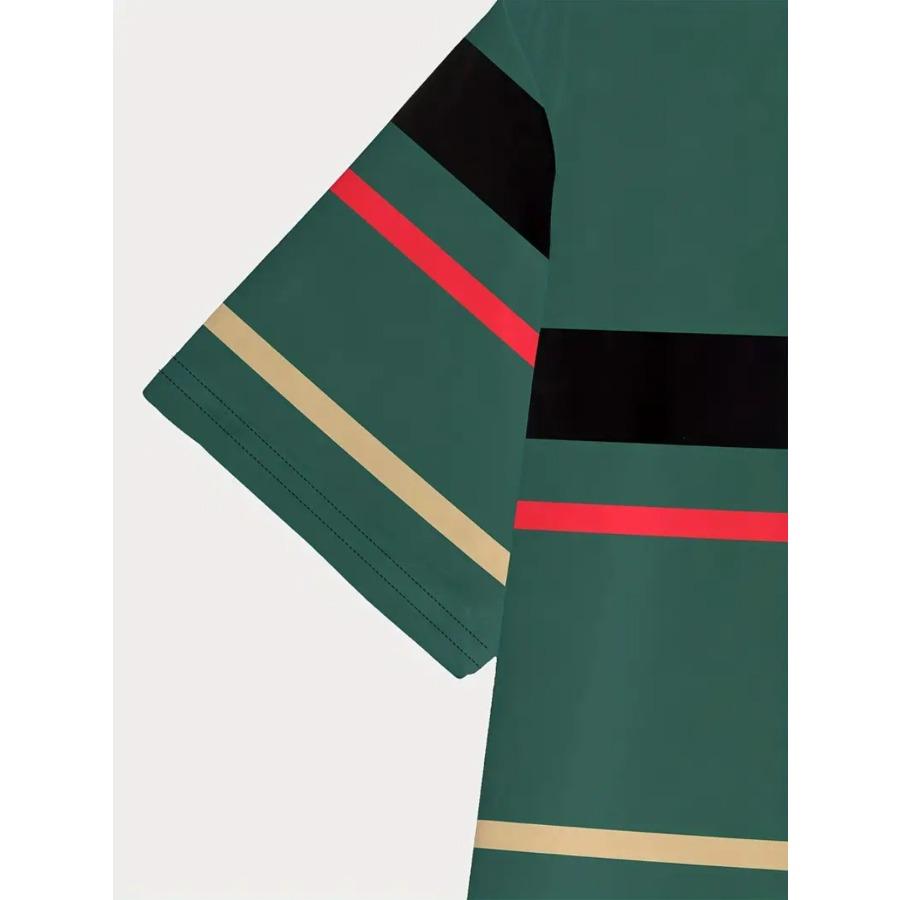 Pánské pruhované tričko s krátkým rukávem s kulatým výstřihem, vintage ležérní trička ve velkých velikostech pro muže