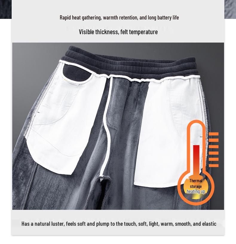 Herren 2025 Winter Fleece-gefütterte Cord-Sweathose: Dicke lässige Baumwollhosen für Herbst & Winter