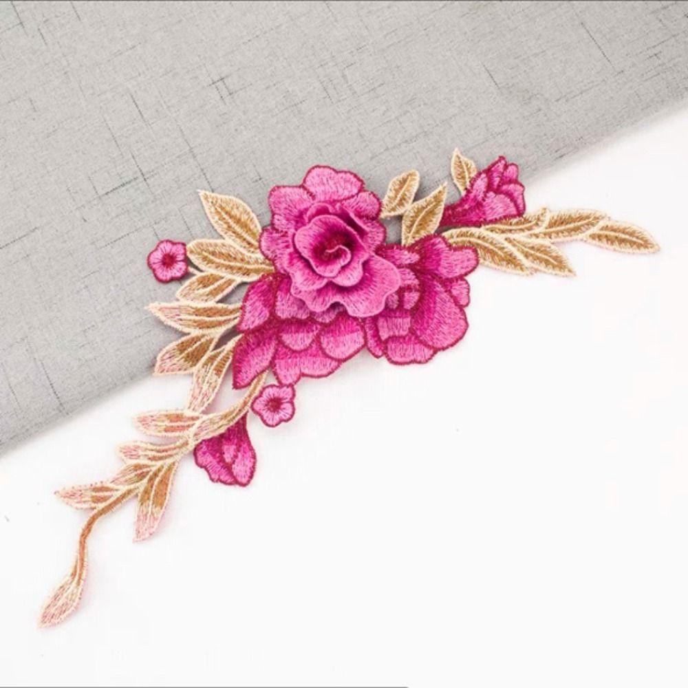 DIY Cheongsam 3D Flower Floral Rose Trimmings Sewing Peony Clothes Accessories Patch Applique Embroidery