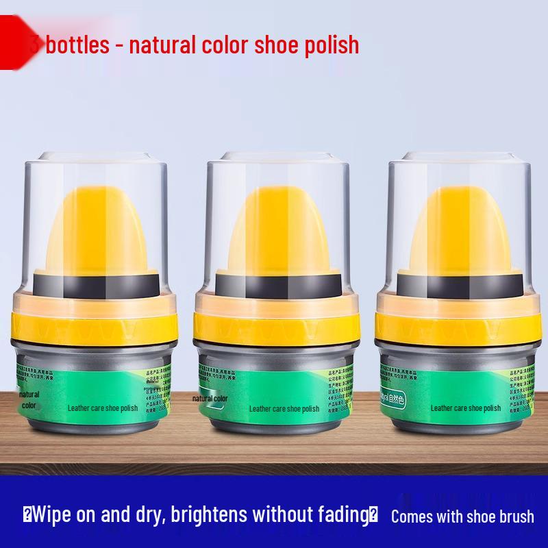 

Set of 3 Leather Shoe Polishes: Black and Colorless - High-Grade Lanolin Care Oil for Genuine Leather Shine
