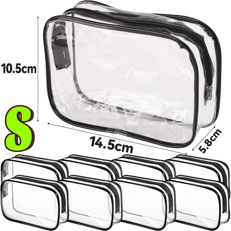 1/24PCS Transparent PVC Storage Travel Organizer Clear Makeup Bag Beautician Cosmetic Bag Beauty Case Toiletry Bag Wash Bags
