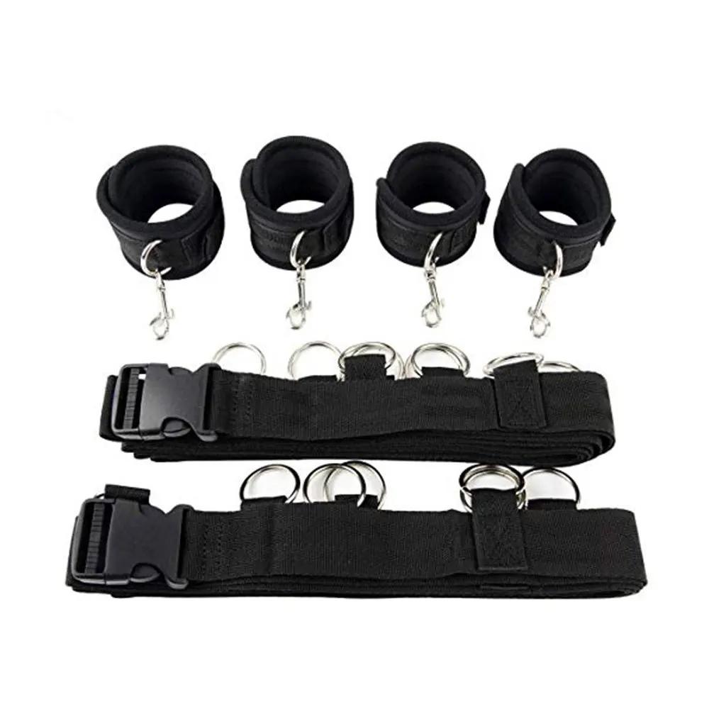 Bed Restraint Kit – Couple Sex Toys with Handcuffs, Arm/Ankle Tie-Downs, 18+ Adult Erotic Game Tool, Sensual Bondage Play