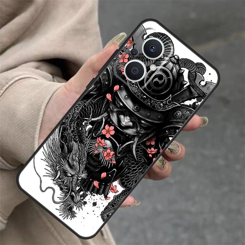 Japanese Hannya Oni Mask Case For OPPO Reno 8T 13F 14F 12F 11F 10 12 13 14 Pro 7 8 Lite OPPO Find X8 X6 X9 Pro Cover