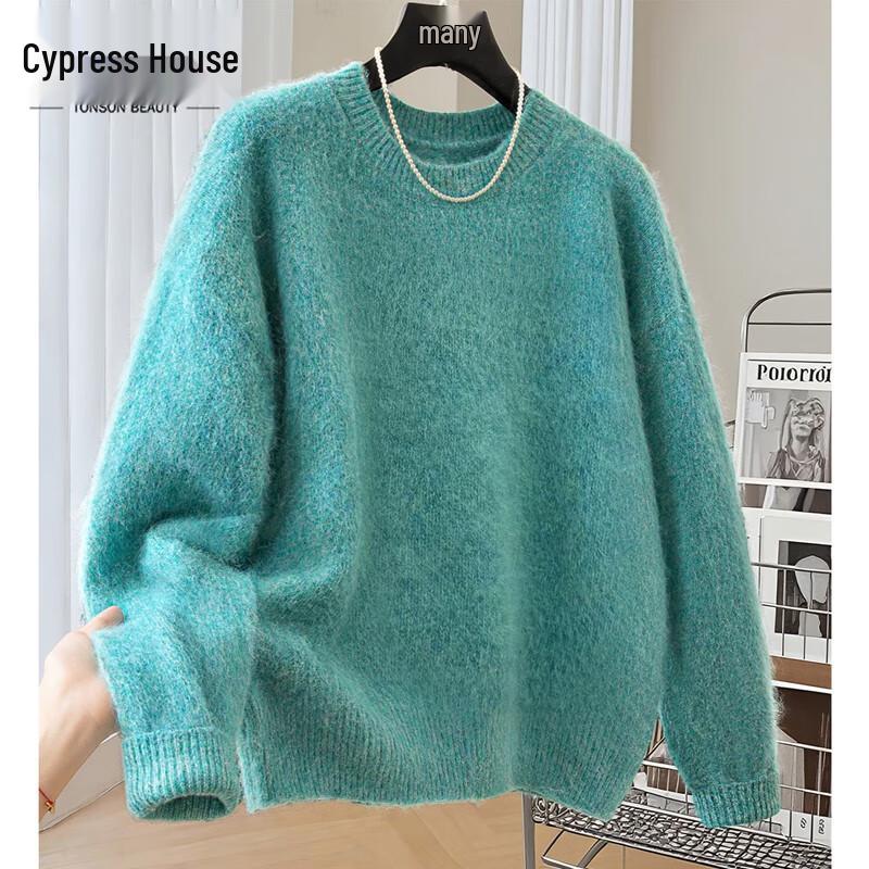 

Women s Loose Round Neck Long Sleeve Pullover Sweater One Size