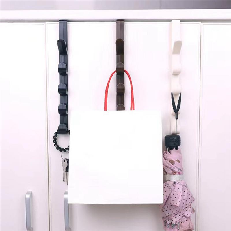 Good-24 PCS Multifunctional Fivesegment Hook As Shown Plastic Door Free Punching Seamless Hook Clothes Rack Organization