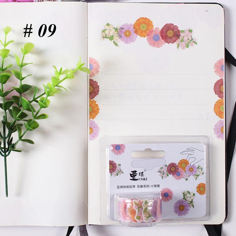 

200PCS Adhesive Decorative Sticker Sticky Paper Scrapbooking Masking Tape Flower Petals Tape 9