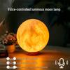 Voice-Controlled Luminous Moon Lamp - Decorative Bedside Night Light