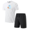 Men's Summer Ice Silk Sports Suit - Casual Two-piece Short Sleeve T-shirt & Shorts Set for All Ages.