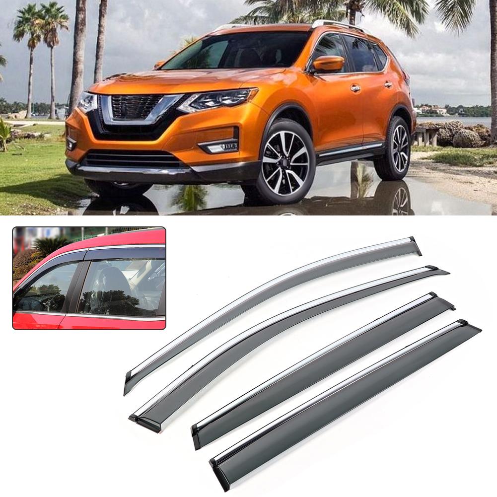 4Pcs Set Modified Rain Sun Guard Window Deflector Visor Fit for Rogue 2014 2019