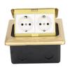 Pop Up Floor Outlet EU Standard 2 Position Desktop Receptacle Socket Brass Golden 16A AC250V