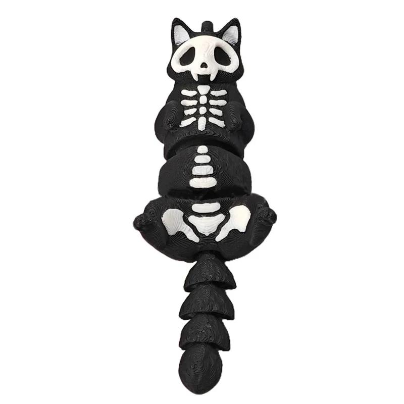 

Key Hangings 3D Printed Pieces Skeleton Cat Keychain Hanging Pieces For Outdoor Backpack Car Christmas Halloween Decororation