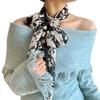 Lazy Wind Premium Retro Brown Polka Dot Long Light Luxury Tie Bag Long Hair Belt Chiffon Silk Scarf Vacation Scarf