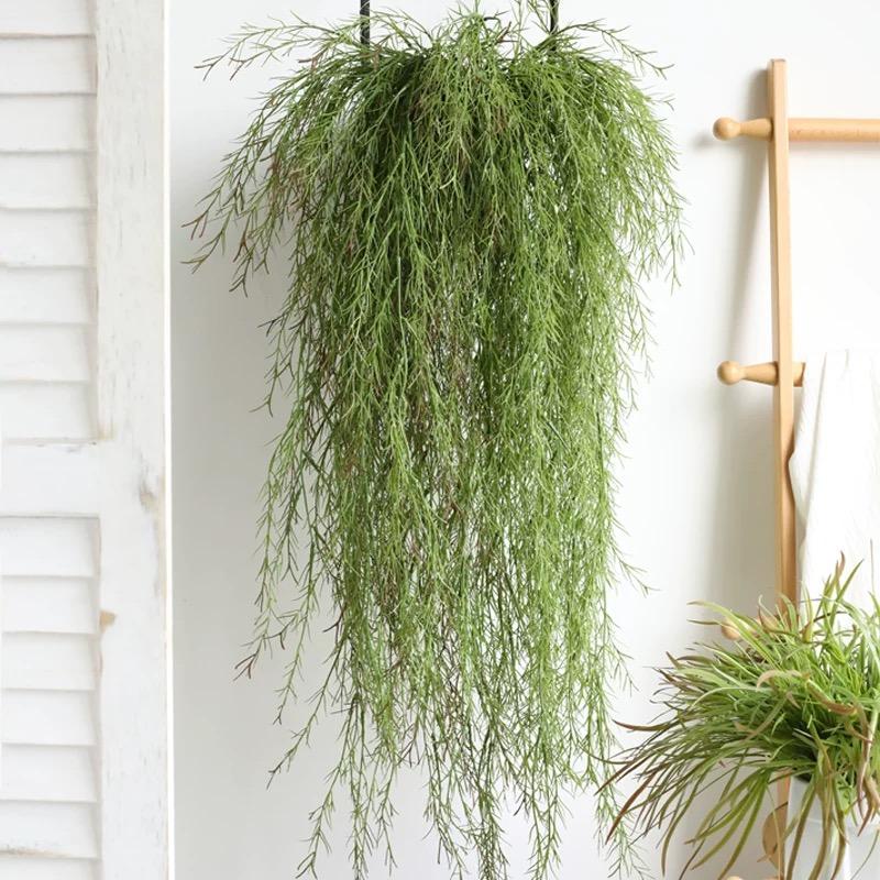 Artificial Hanging Vine Greenery Plastic Plants Vines Room Wall Decor Home Wedding Bride's Bouquet Vining Greenery