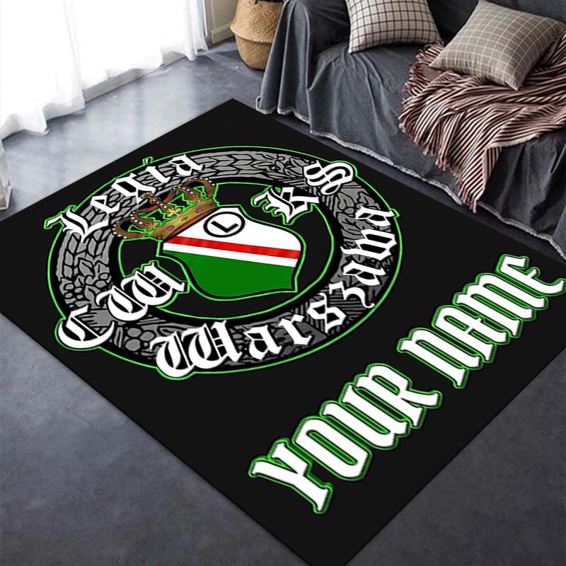 Custom Name Legia Warszawa Carpet Rug for Living Room Bedroom Home Sofa Decoration,Kids play Non-slip Floor Mat