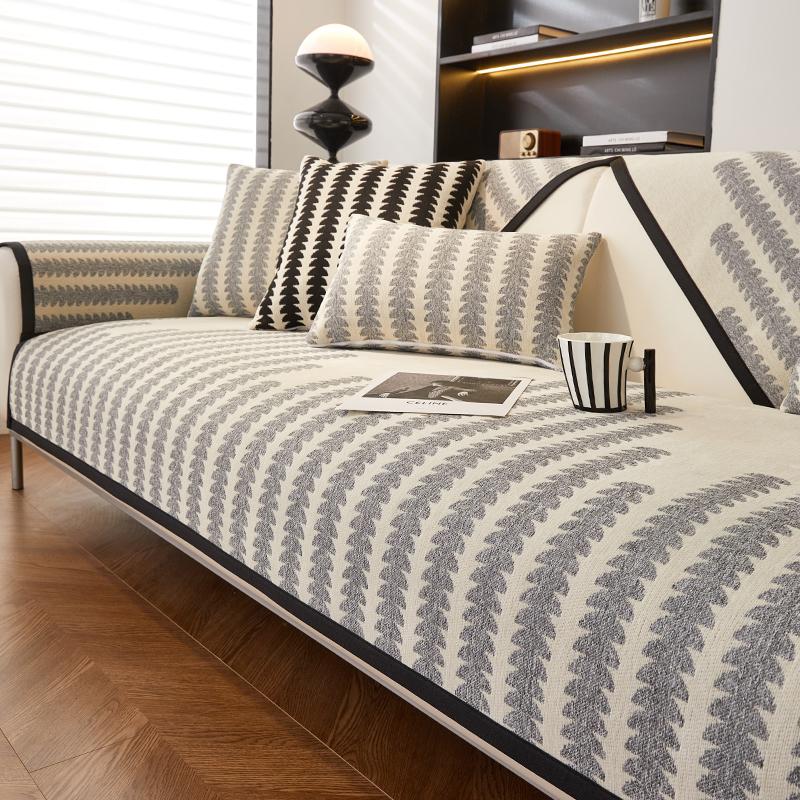 

Классический чехол для дивана из шенилла черного и белого цвета, устойчивый к царапинам и пятнам от домашних животных, нескользящий защитный чехол для диванной подушки, машинная стирка Armrest70X70cm светло-серый