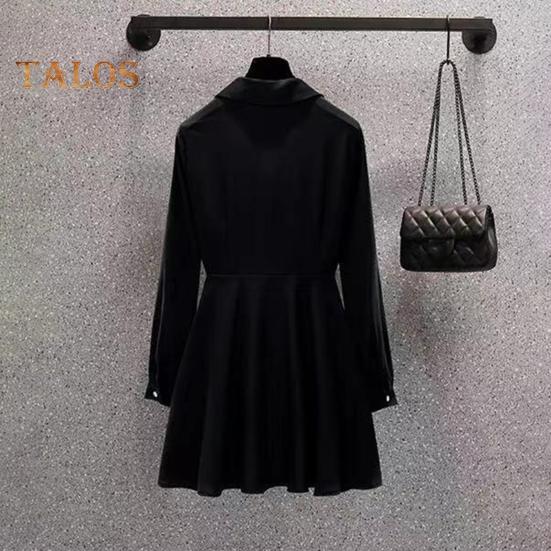 Dámská košile Klopa Dlouhý rukáv Pas Těsný pásek Pulovr Topy Jednobarevný Nepravidelný lem Košile střední délky