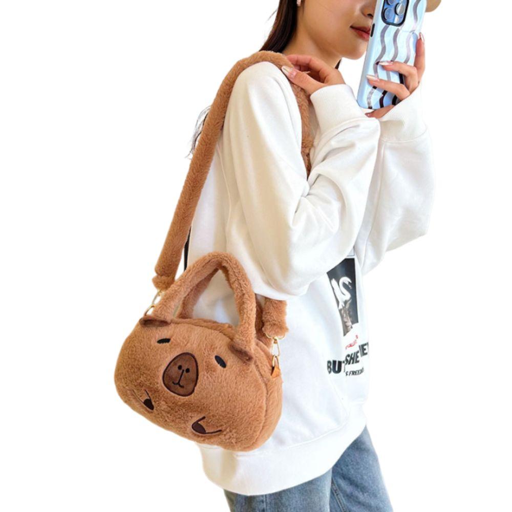 

Плюшевый рюкзак Capybara Capybara Plush Backpack Большая вместимость Мультяшная сумка на плечо Детский подарок на день рождения Style B
