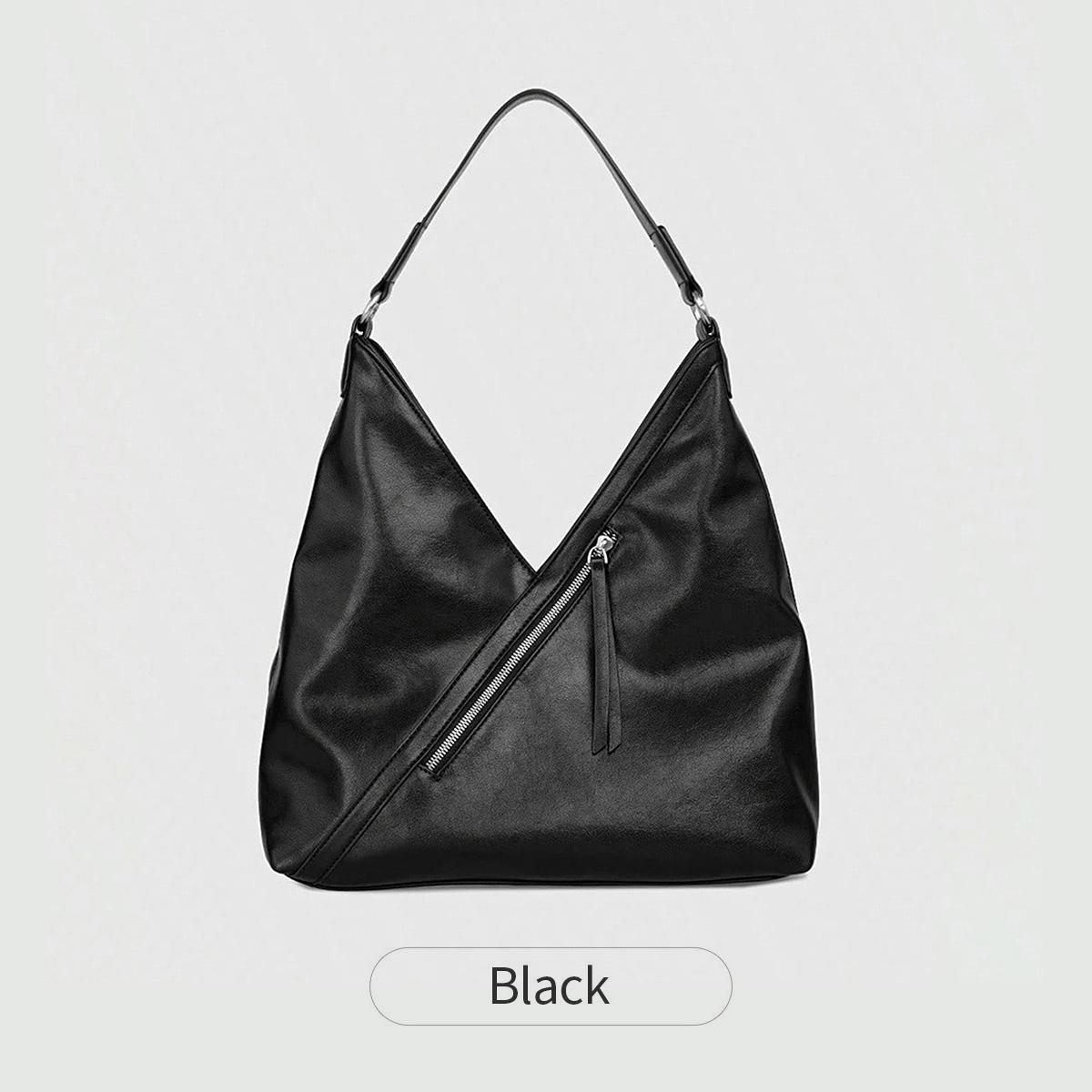 

Classic Women s Large Black Shoulder Bag Fashionable Crossbody Bag Casual Soft Leather Handbag Lazy Retro Tote Bag