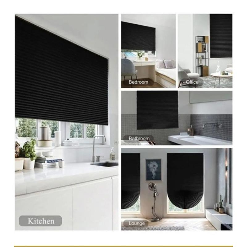 Jaluzele plisate Perdele de confidențialitate Casă Parasolar autoadeziv Perdele opace simplă pentru dormitor Sufragerie Balcon