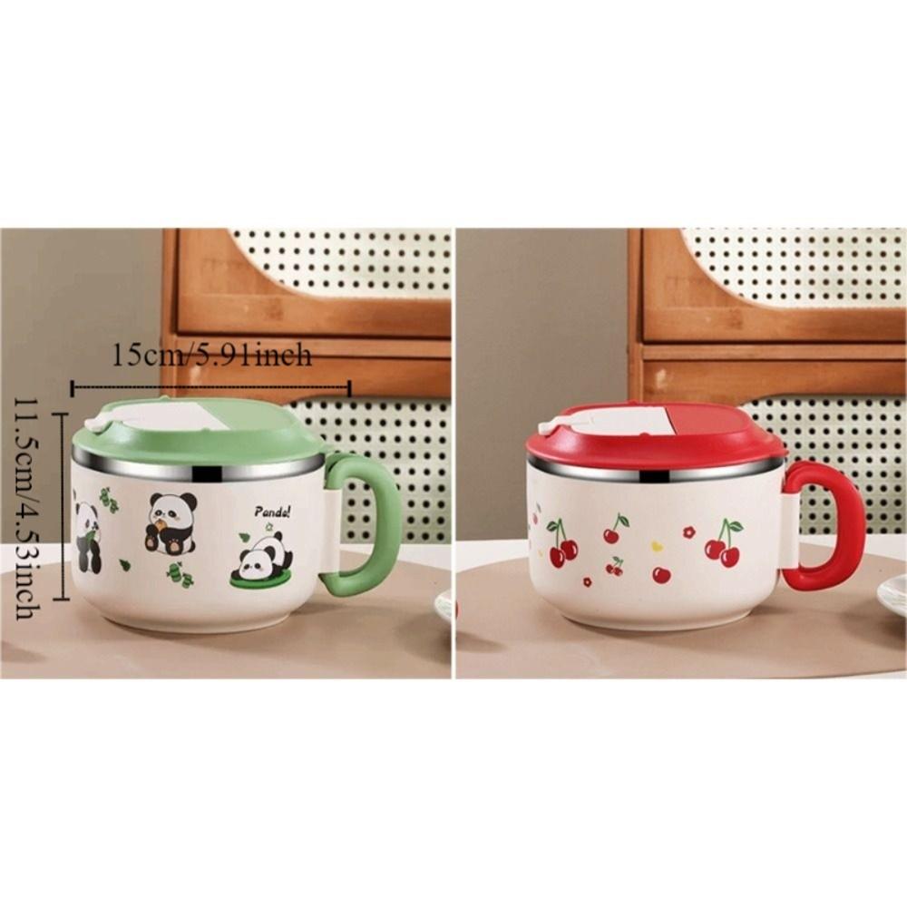 Stainless Steel Rice Soup Bowl 1000ML Fruit Salad Bowl Portable Rice Bowl  Kitchen Supplies