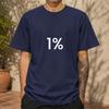 2026 New Pure Cotton Tshirt With One Percent Minimalist Text Print Casual Crew Neck Short Sleeves