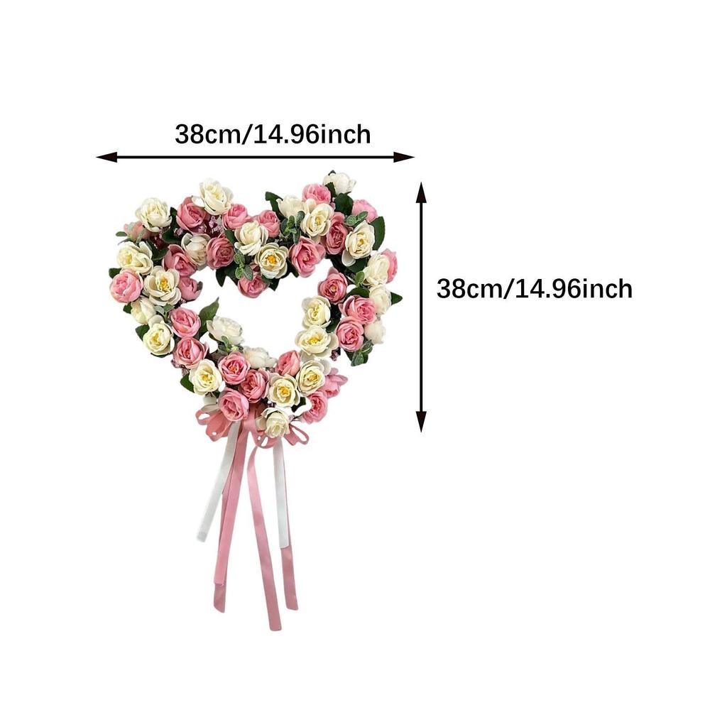 Heart Wreath Valentine Heart Wreath Photography Props Party Supplies Front Door Hanging Wreath Valentine Wreath for Farmhouse