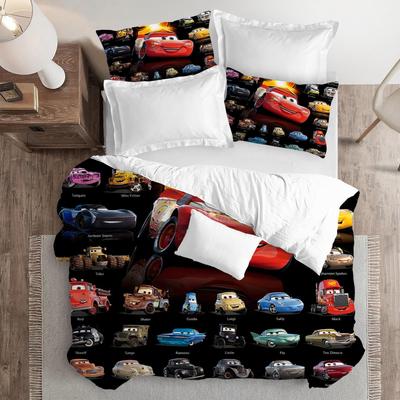 Cartoon Car Three-Piece Quilt Cover 3D Digital Printing Bedding Set Bed Cover