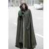 Cappotto Mantella Lungo da Donna in Misto Lana con Cappuccio Silhouette a Pipistrello Costume da Esterno per Cosplay di Halloween