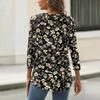 Women's T Shirt Print Button 3/4 Sleeve Daily Weekend Fashion Basic V- Neck Regular Top