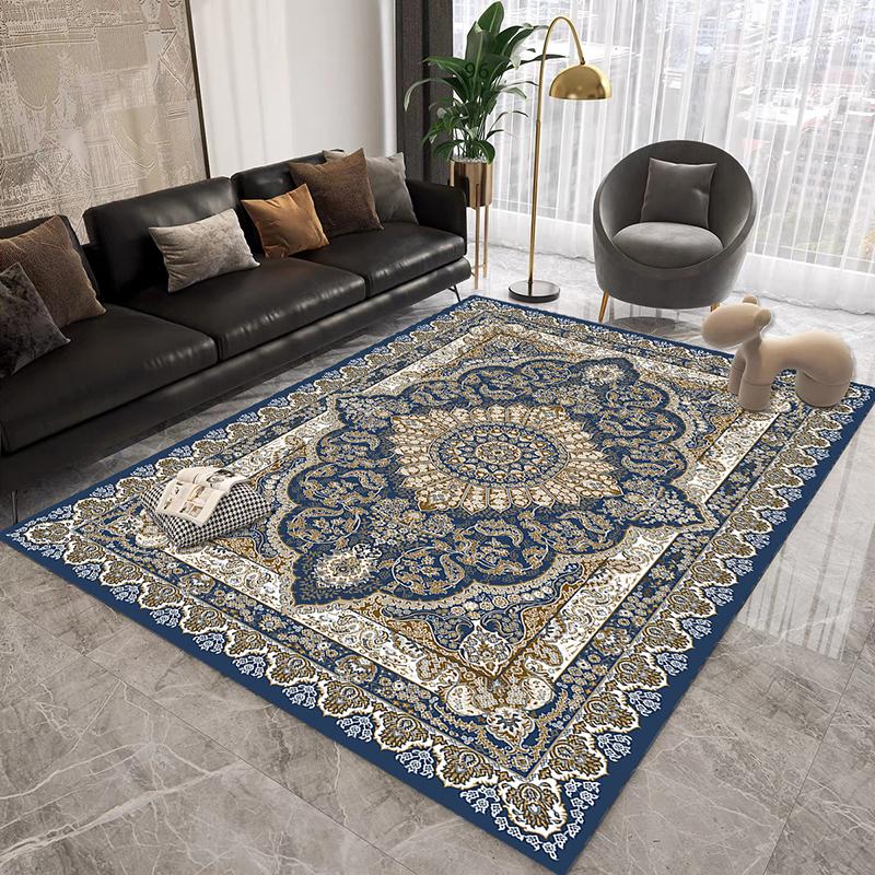 Persian Retro Carpet for Living Room Luxury Decoration Home Bedroom Washable Non-slip Rug Kitchen Easy Clean Lint-free Floor Mat