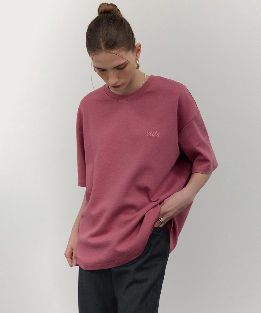 CITTA Signature Logo Stitch Oversized T-Shirt_Ctt357 (Pink)
