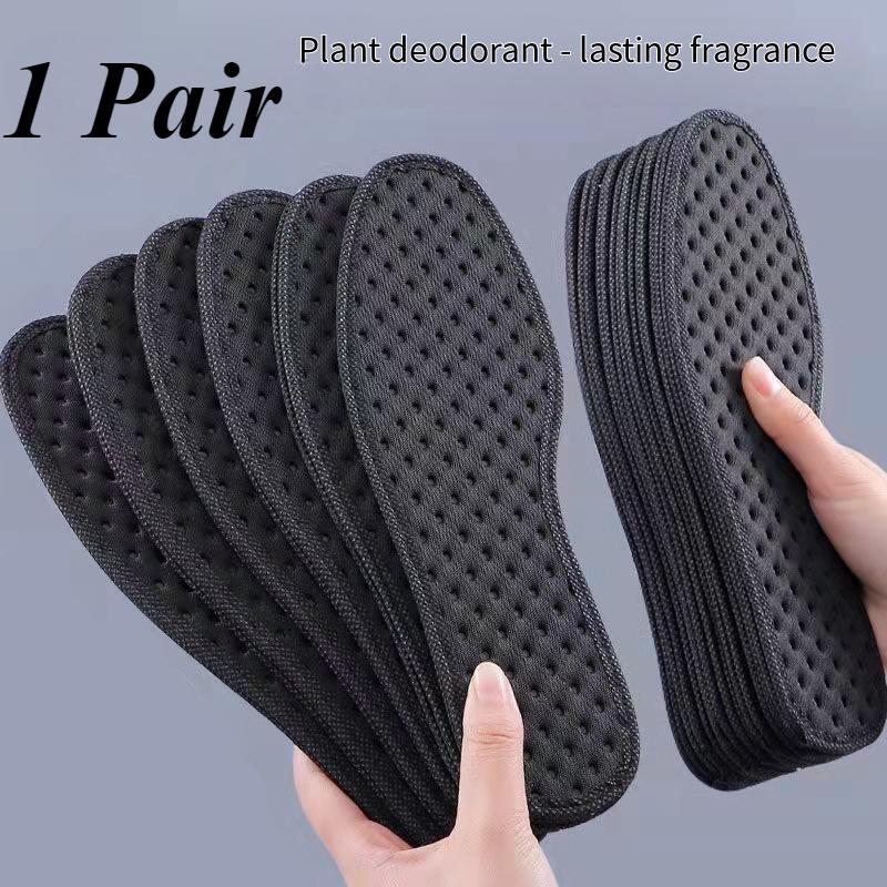 1 Pair Bamboo Charcoal Antibacterial Insoles for Shoes Plant Deodorant Running Sports Insole Feet Thickened Shock Absorbing Shoe Sole