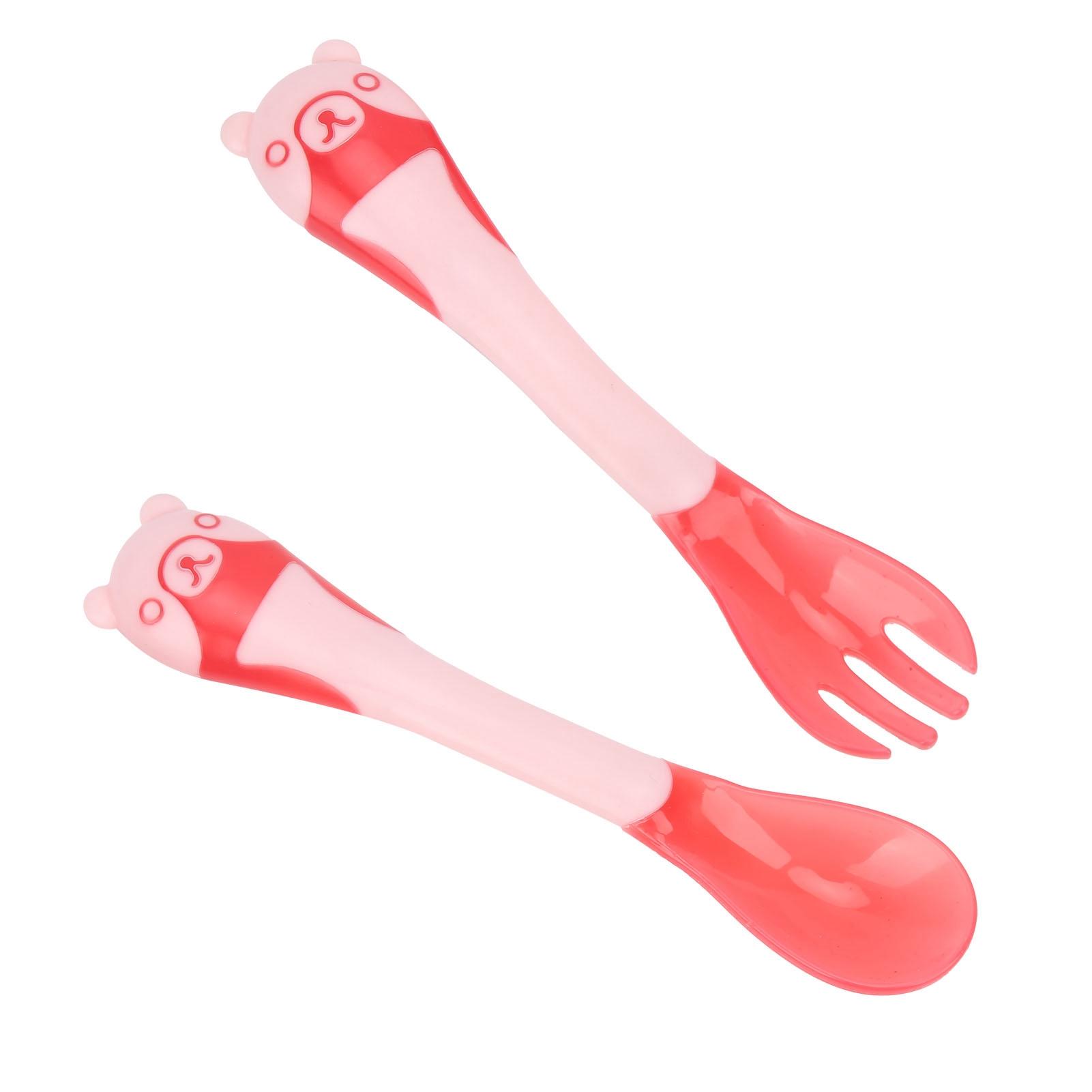 

Baby Utensils Spoons Flexible Handle Tableware Travel Set for Children Feeding Training