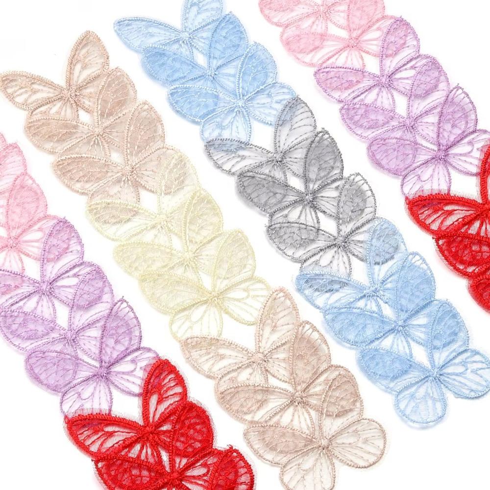 100pcs Dreamy Embroidery Lace Butterfly Appliques Sewing Craft Decoration  Garment Design Materials