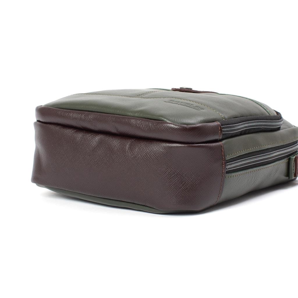 Doubles Men's Genuine Leather Shoulder Bag, A5 Capacity, BKS-7040 (Green)