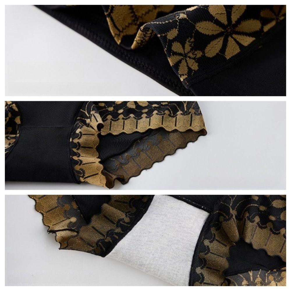 High Waist Tummy Control Underwear Lace Flower Body Shaping Shapewear Slimming Underpants  Women